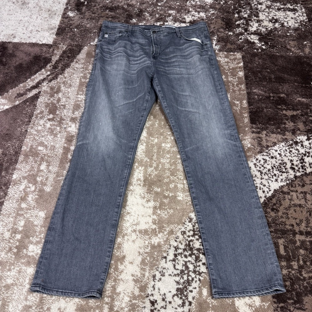 AG Adriano Goldschmied Jeans Mens 38x33 Gray The Everett Slim Straight Whiskered